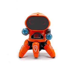ربات کنترلی شش پا موزیکال و رقصنده نارنجی Dancing ROBOT on remote control RC music light orange -اسباب بازی